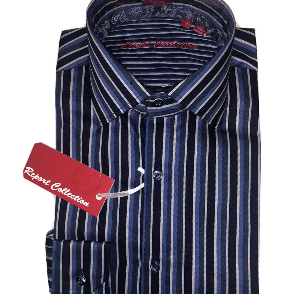 Report Collection Men’s Stripe Shirt S Small NWT